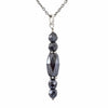 Certified 10mm-6mm Fancy Beads Black Diamond Pendant, 925 Silver, Excellent Cut & Luster