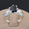 Elegant 2.60 Carat Black Diamond Solitaire Ring , 925 Sterling Silver, Round Brilliant Cut, Customized Finish