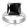 1 Ct to 3 Ct Princess Cut Black Diamond Solitaire Ring in 925 Silver. Amazing Collection with Great Shine!