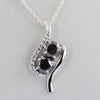 3 Ct Designer Black Diamond Solitaire Pendant with Diamond Accents, Great Brilliance & Luster