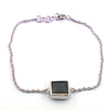 Certified Black Diamond Chain Bracelet in Bezel, 5 Ct Princess Cut! Very Elegant & Great Shine