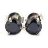 3 Ct AAA Certified Black Diamond Solitaire Studs in 3 Prong Setting- Great Sparkle & Luster