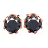 3 Ct AAA Certified Round Black Diamond Solitaire Studs in 8 Prong Settings, Amazing Look with Great Sparkle