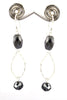 Certified Black Diamond Dangler Chain Earrings in 925 Silver, Delicate Look with Elegant