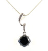 3.50 Ct Certified! Black Diamond Designer Pendant with Accents on Loop, Amazing Look & Full of Fire