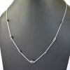 Certified 4-5mm, Round Faceted Black Diamond Beads Chain Necklace for Women's, Ideal Gift for Birthday.