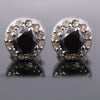 0.50 Ct Each, Certified Black Diamond Solitaire Studs with Accents, Amazing Collection with Great Shine