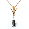 5.70 Ct, Black Diamond Bead Pendant with Beautiful Rose Gold Loop on Accents, For Birthday's Gift