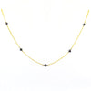 100% Certified 5mm Round Black Diamond Chain Necklace, Excellent Luster