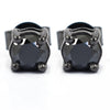 2 Carat AAA Certified Black Diamond Solitaire Studs in 925 Silver, Great Brilliance