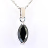 2.15 Ct Marquise Shape Black Diamond Solitaire Pendant in Sterling Silver- Amazing Collection