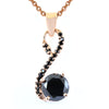 1.60 Ct Black Diamond Pendant in Rose Gold Finish with Black Accents, Certified. New Design & Shine