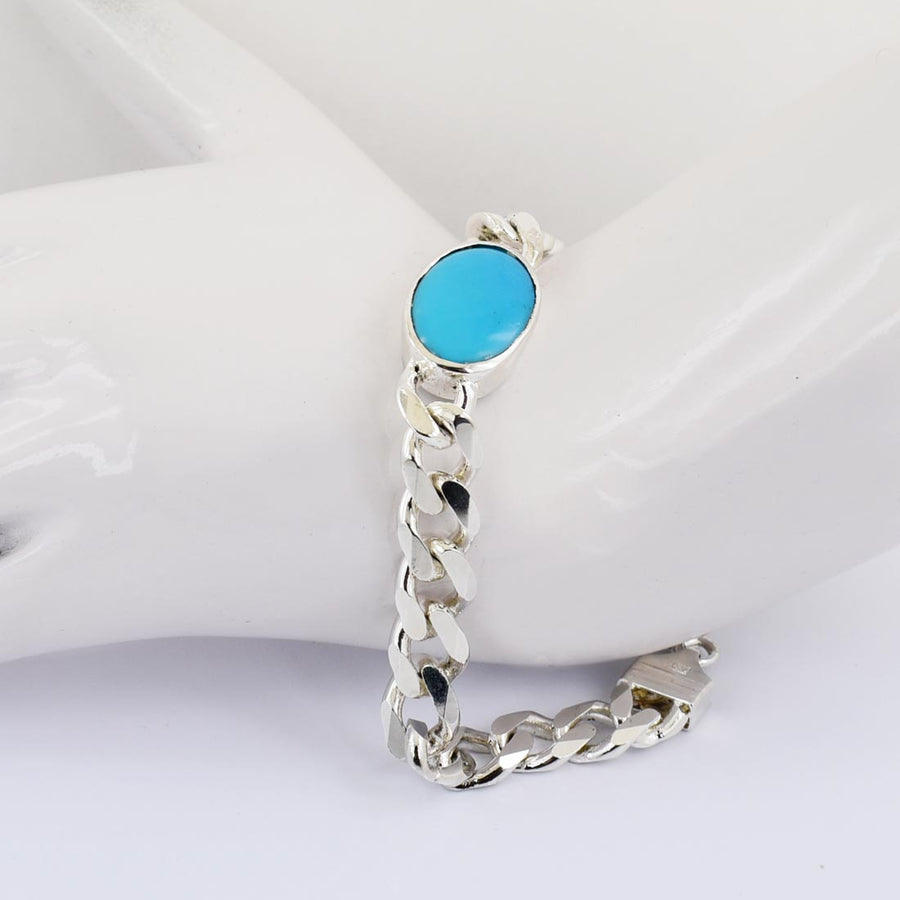 Turquoise Figaro Chain Bracelet, 925 Sterling Silver Cabochon Men's Jewelry  December Birthstone,heavy Figaro Silver Bracelet,gifts for Him - Etsy | Chain  bracelet, Chain link bracelet, Handmade jewelery