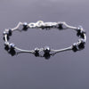 AAA Certified Designer Black Diamond Chain Bracelet in Sterling Silver, Great Luster & New Style