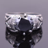 Certified 3.40 Ct Round Shape Black Diamond Solitaire Ring in Designer Creation & Great Shine