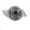 2.20 Ct Black Rose Cut Diamond Ring with Diamond Accents, Wedding Gift Ring, Amazing Collection