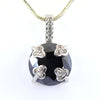 12 Ct Brilliant Cut Black Diamond Designer Pendant with Diamond Accents, Amazing Collection & Great Sparkle