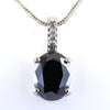 7 Ct Oval Shape Black Diamond Designer Pendant with Diamond Accents, Very Elegant & Great Shine