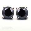 4 Ct AAA Certified Black Diamond Solitaire Studs in 925 Silver, Prong Setting. Elegant Look