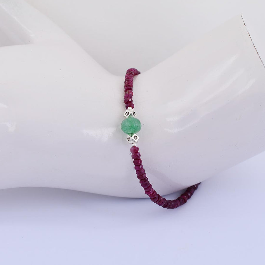 Buy Stunning Natural Ruby Gemstone Rondelle Faceted Beads Bracelet |  Handmade Polished Love Bracelet | Precious Stone Red Ruby at Amazon.in