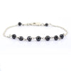 AAA Certified 5 mm Round Faceted Black Diamond Chain Bracelet in 925 Silver, Anniversary Gift