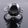 9 Ct Round Cut Black Diamond Solitaire Ring in 925 Sterling Silver, Great Sparkle with Elegant Look