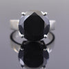 RARE! 8 Carat, Black Diamond Solitaire Beautiful Ring in 925 Silver, Gift for Wedding, Anniversary