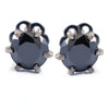 2.50 Ct AAA Certified Black Diamond Solitaire Studs in Prong Settings, Black Gold Finish. Great Shine