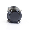 2 Ct AAA Certified Round Shape Black Diamond Solitaire Single Stud in Black Gold, Great Sparkle & Luster