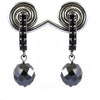 7 mm Certified Black Diamond Dangler Earrings In 925 Silver with Designer Loop, New Style & Great Sparkle