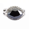 4.50 Ct Marquise Cut Black Diamond Solitaire with Accents Designer Ring, Full of Fire & Great Brilliance