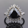 5.10 Ct Amazing Black Diamond Solitaire Designer Ring with Diamond Accents! AAA Certified, Great Shine