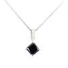 1.25 Ct Princess Shape Black Diamond Pendant In 925 Silver- Ideal Gift for Anniversary, Birthday, Christmas