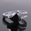 4.20 Ct Pear Shape Black Diamond Solitaire Designer Ring with Diamond Accents, Great Brilliance & Amazing Collection