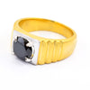 1.50 Carat Certified Black Diamond Ring In 925 Silver with Yellow Finish. Great Shine & Design