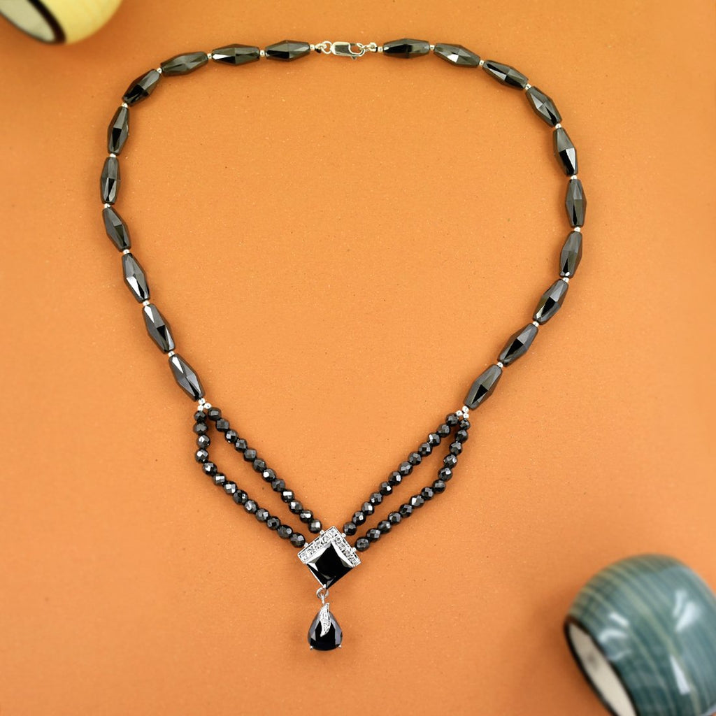 200 Carats Black Carbonado Diamond Bead Necklace