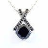 3.30 Ct Black Diamond Designer Pendant in 925 Silver, Stunning Collection & Great Luster