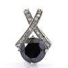 3.15 Ct Designer Black Diamond Accents Pendant, Earth Mined-Certified Diamond! Great Brilliance & Luster