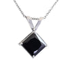 Certified 5.25 Ct Princess Shape Black Diamond Beautiful Pendant In Sterling Silver- Great Luster