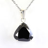 Certified 6 Ct Pear Shape Black Diamond Pendant In Sterling Silver, Great Shine & Excellent Quality