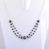 Certified 4 mm, Round Black Diamond Beautiful Two Row Chain Necklace. Designer Collection for Wedding & Amazing Look