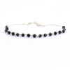 Certified 5 mm Round Black Diamond Beads Chain Necklace in 925 Sterling Silver. Gift for Birthday, Anniversary