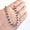 5mm-6mm, Certified Round Black Diamond Beads Chain Necklace- Great Shine & Luster!