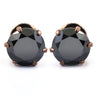 AAA Certified 4 Carat Round Shape Black Diamond Solitaire Studs in Rose Gold Finish, Great Sparkle