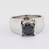 2 Cts Round Brilliant Cut Black Diamond Ring in Bezel Style! Ideal Gift for Birthday, Anniversary