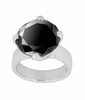 RARE! 6 Ct AAA Quality Certified Black Diamond Solitaire Silver Ring in 925 Silver, Very Elegant & Great Shine