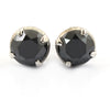 3 Ct AAA Certified Black Diamond Solitaire Studs in 925 Silver, Prong Setting. Great Shine & Elegant Look