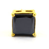 1.25 Ct AAA Certified Princess Cut Black Diamond Solitaire Studs in Yellow Finish, Gift for Anniversary, Birthday